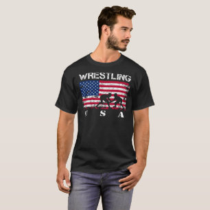 Amerikanische Flaggen-Wrestling-T - Shirt