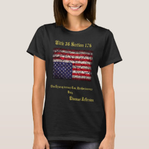 Amerikanische Flaggenangst Pavemen auf dem Rücken T-Shirt