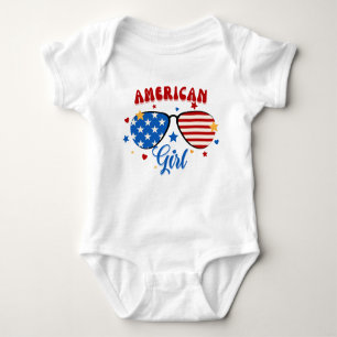 Amerikanische Flaggenbrille für Unabhängigkeit 4.  Baby Strampler