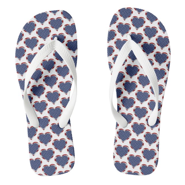Amerikanische Flaggenfarben hören US Flagge Flip Flops (Fußbett)