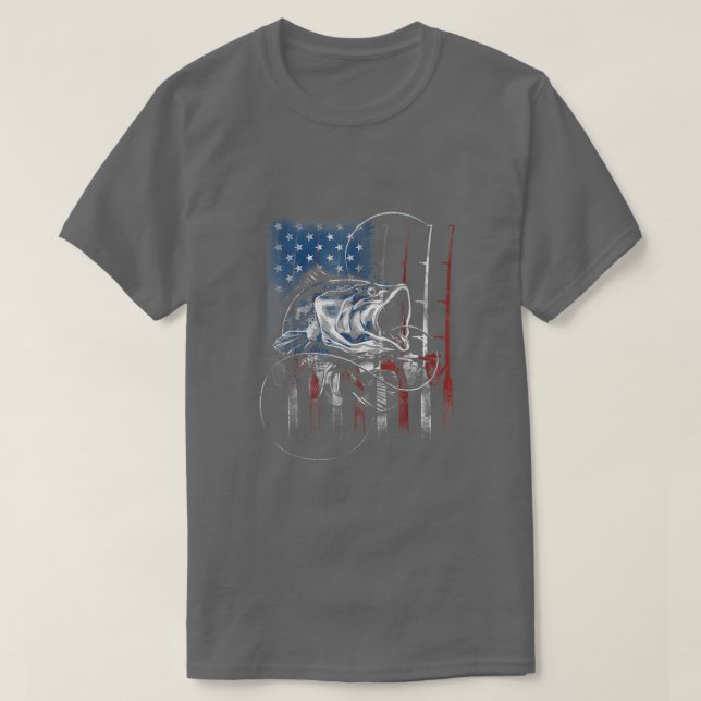 Amerikanische Flaggenfischerei - Us12 T-Shirt (Design vorne)