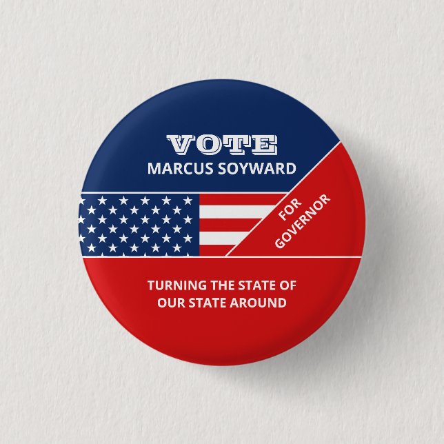 Amerikanische Flaggengestaltung, politische Wahlka Button (Vorderseite)