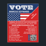 Amerikanische Flaggengestaltung, politische Wahlka Flyer<br><div class="desc">American Flag Design,  Political Campaigner Advertising Flyer von The Business Card Store.</div>