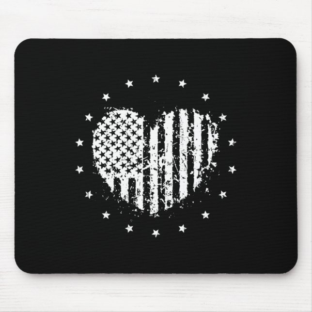 Amerikanische Flaggenmitte 4. Juli Mousepad (Vorne)