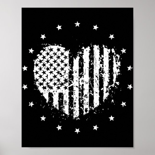 Amerikanische Flaggenmitte 4. Juli Poster (Vorne)
