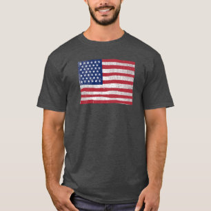 Amerikanische Flaggenstall-Malerei Vintages rustik T-Shirt