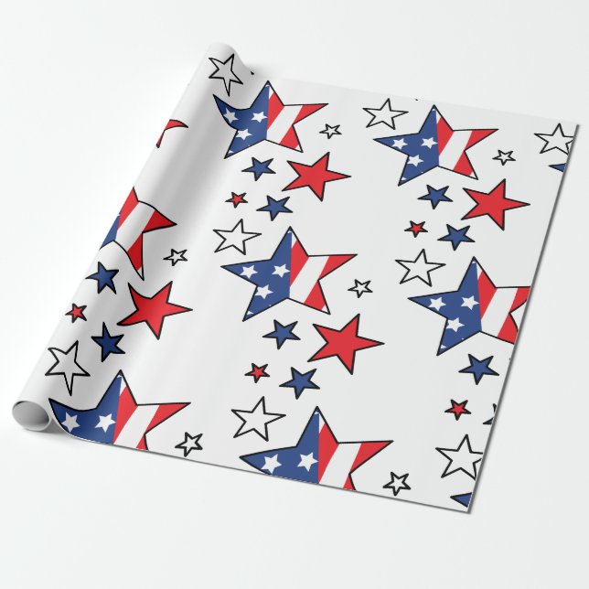Amerikanische Flaggensteine Geschenkpapier (Ungerollt)