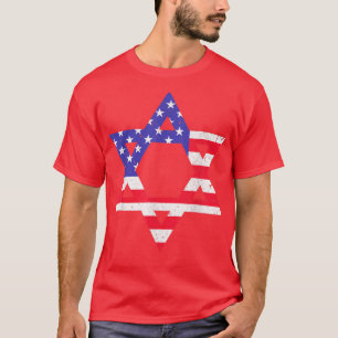 Amerikanische Flaggenstern von David Jewish Hanukk T-Shirt