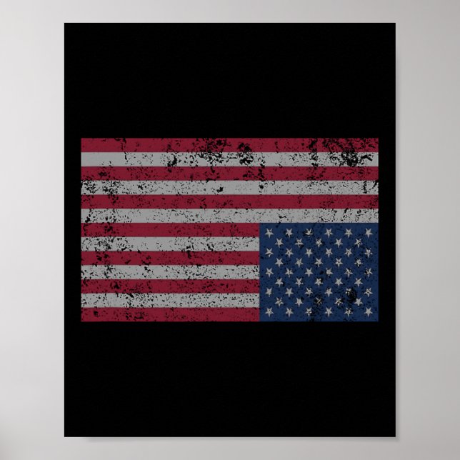 Amerikanische Flaggenstörung Auf dem Kopf Ungeeint Poster (Vorne)