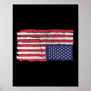 Amerikanische Flaggenstörung Auf dem Kopf Ungeeint Poster