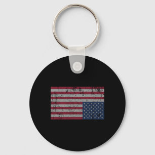 Amerikanische Flaggenstörung Auf dem Kopf Ungeeint Schlüsselanhänger