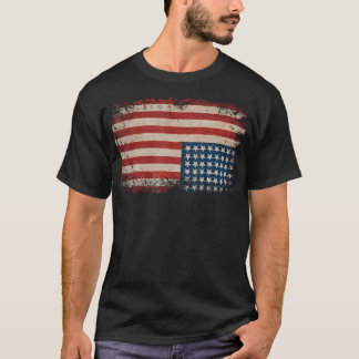 Amerikanische Flaggenstörung Auf dem Kopf Ungeeint T-Shirt