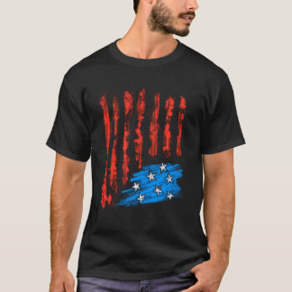 Amerikanische Flaggenstörung Auf dem Kopf Ungeeint T-Shirt