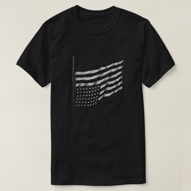 Amerikanische Flaggenstörung Auf dem Kopf Ungeeint T-Shirt (Design vorne)