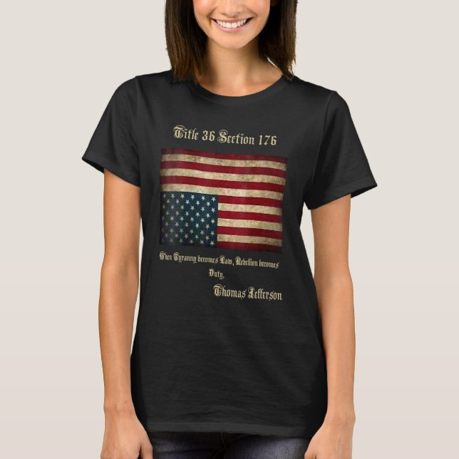 Amerikanische Flaggenstörung von Thomas Jefferso T-Shirt (Vorderseite)