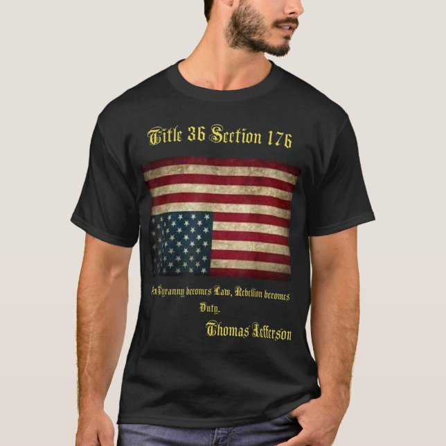 Amerikanische Flaggenstörung von Thomas Jefferso T-Shirt (Vorderseite)