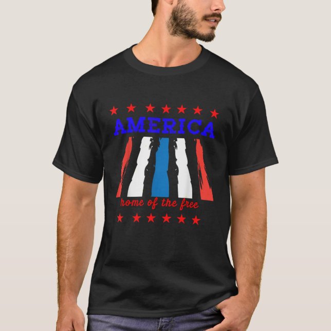 Amerikanische Flaggenunabhängigkeit Staaten Amerik T-Shirt (Vorderseite)