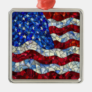 Amerikanische Flaggenverkleidung Ornament Aus Metall