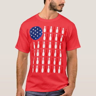 Amerikanische FlaggePatriotic Bowler Bowling T-Shirt