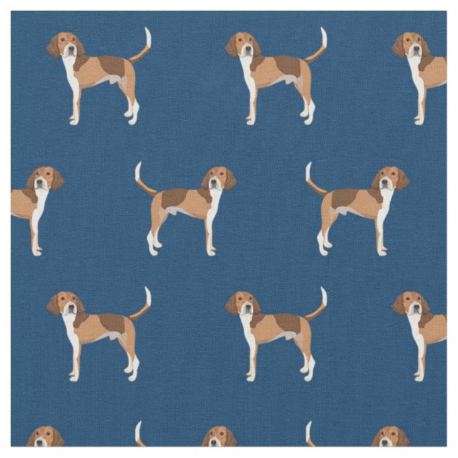 Amerikanische Foxhound-Hundeschifffahrt Stoff (Nahaufnahme)