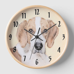 Amerikanische Foxhound-Malerei - Süße originelle H Uhr