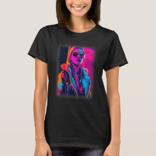 Amerikanische Frau Ästhetik Cooler Rave Techno Gir T-Shirt