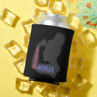 Amerikanische Frau dunkelgrau Dosenkühler