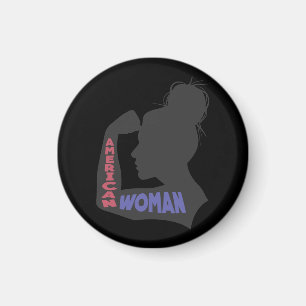 Amerikanische Frau dunkelgrau Magnet
