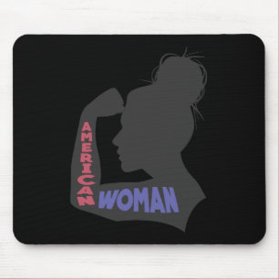 Amerikanische Frau dunkelgrau Mousepad