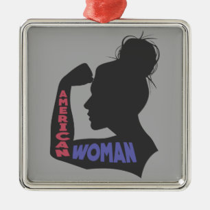 Amerikanische Frau dunkelgrau Ornament Aus Metall
