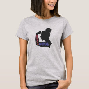 Amerikanische Frau dunkelgrau T-Shirt