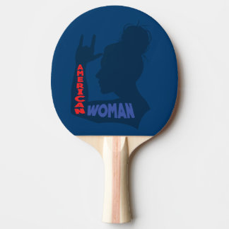 Amerikanische Frau I Liebe Tischtennis Schläger