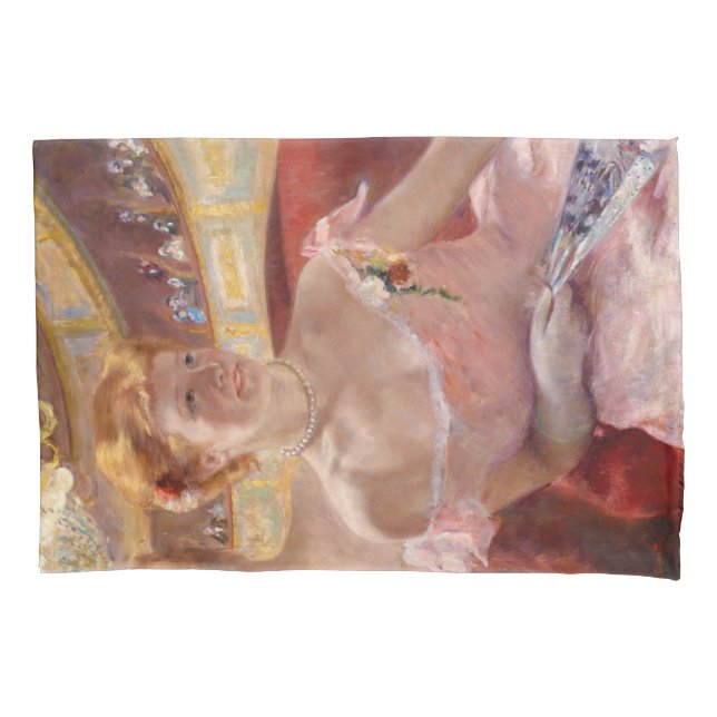 Amerikanische Frau mit Perlenschmuck und rosa Klei Kissenbezug (Vorderseite-Links)