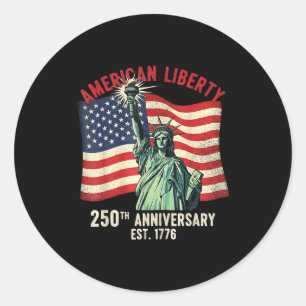 Amerikanische Freiheit 250. Jubiläum Est 1776 Stat Runder Aufkleber