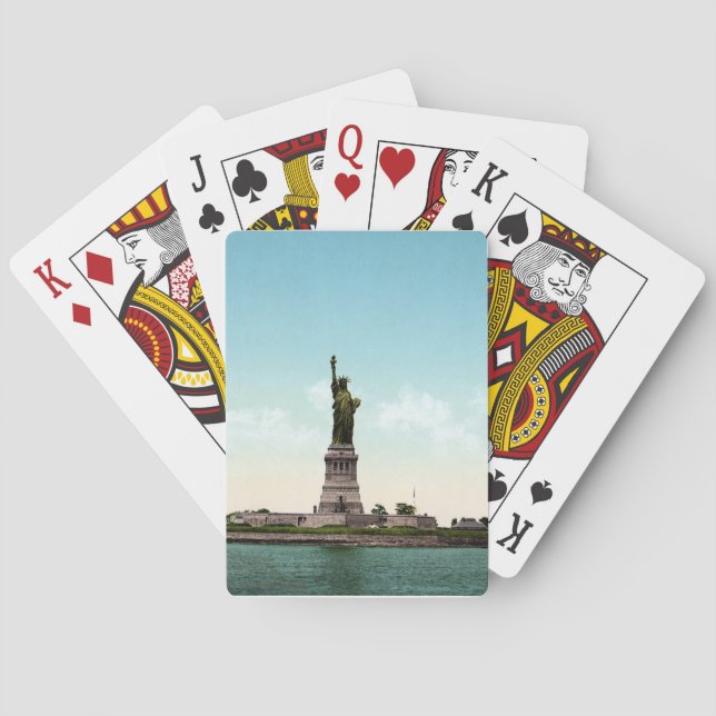 Amerikanische Freiheitsstatue, Vintag New York der Spielkarten (Rückseite)