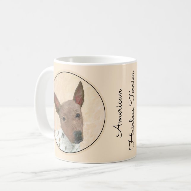 Amerikanische Friseurmalerei - Hundekunst Kaffeetasse (Vorderseite Links)