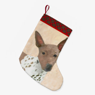 Amerikanische Friseurmalerei - Hundekunst Kleiner Weihnachtsstrumpf