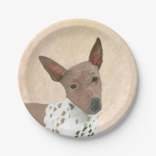 Amerikanische Friseurmalerei - Hundekunst Pappteller