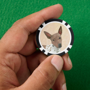 Amerikanische Friseurmalerei - Hundekunst Pokerchips