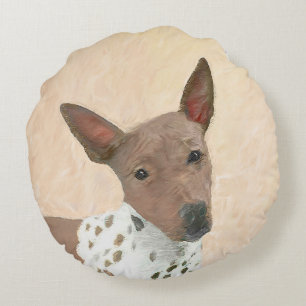 Amerikanische Friseurmalerei - Hundekunst Rundes Kissen