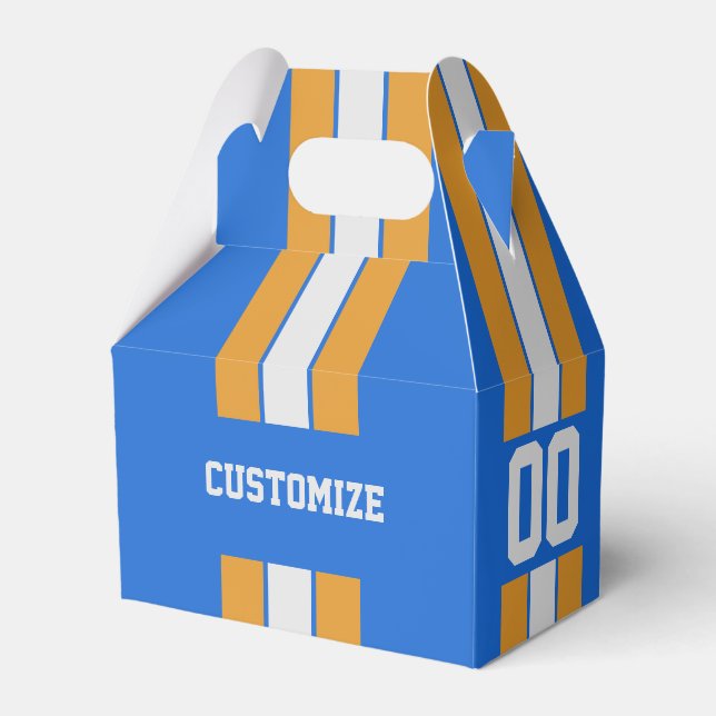 Amerikanische Fußballmannschaft Farben blau und ge Geschenkschachtel (Vorderseite)