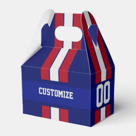 Amerikanische Fußballmannschaft Farben rot weiß un Geschenkschachtel