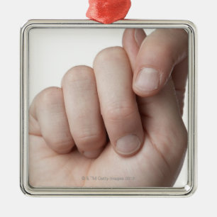 Amerikanische Gebärdensprache 9 Silbernes Ornament