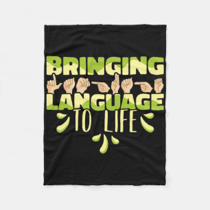 Amerikanische Gebärdensprache Asl Bringt Sprache Z Fleecedecke