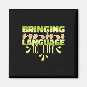 Amerikanische Gebärdensprache Asl bringt Sprache z Magnet