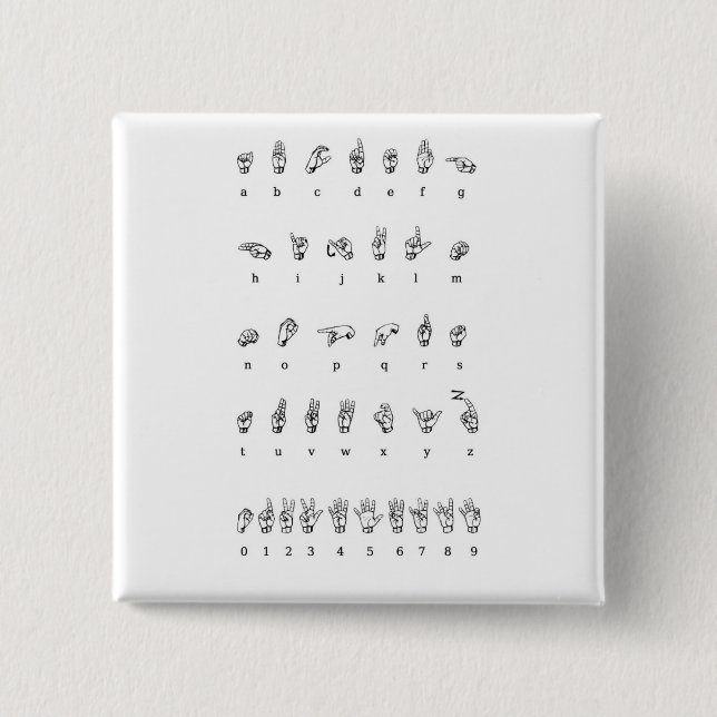 Amerikanische Gebärdensprache (ASL) Button (Vorderseite)