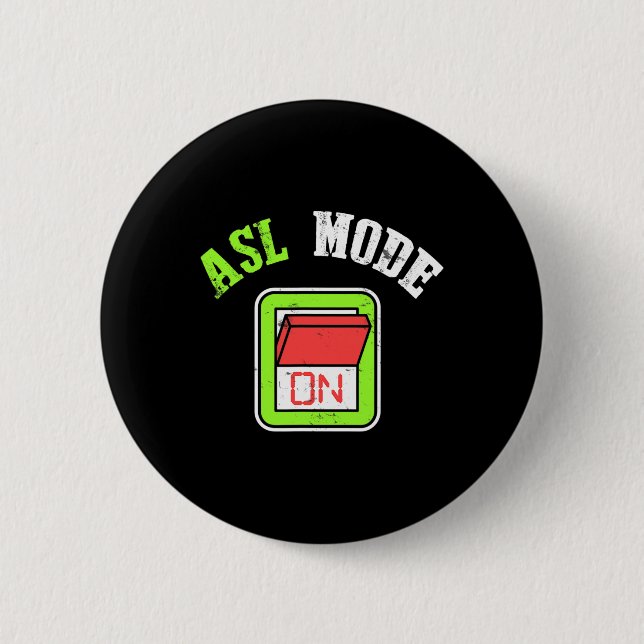 Amerikanische Gebärdensprache Asl Ich bin gehörlos Button (Vorderseite)