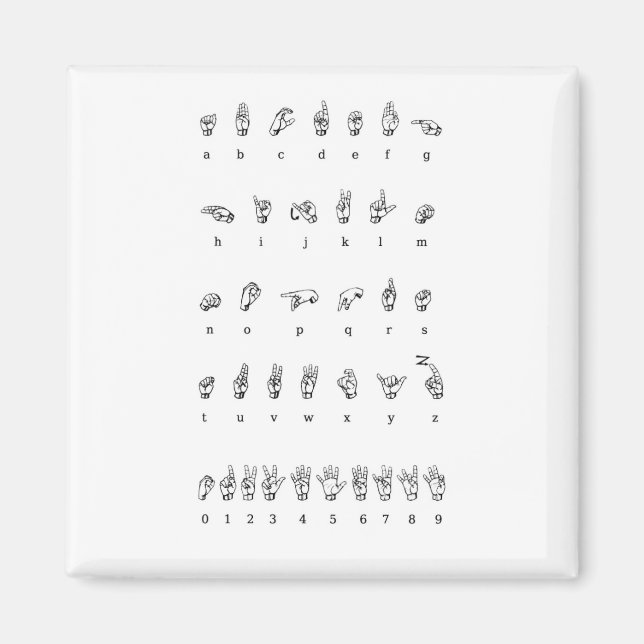 Amerikanische Gebärdensprache (ASL) Magnet (Vorne)