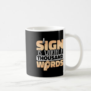 Amerikanische Gebärdensprache Ein Zeichen ist taus Kaffeetasse