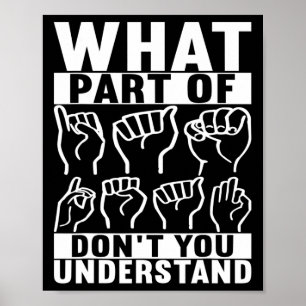 Amerikanische Gebärdensprache Gehörlosigkeitsbewus Poster